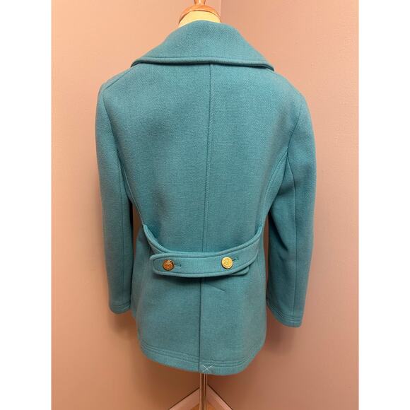 J. Crew Wool Stadium Cloth by Nello Gori Majesty Peacoat Turquoise Aqua Sz 12 P - Picture 5 of 9